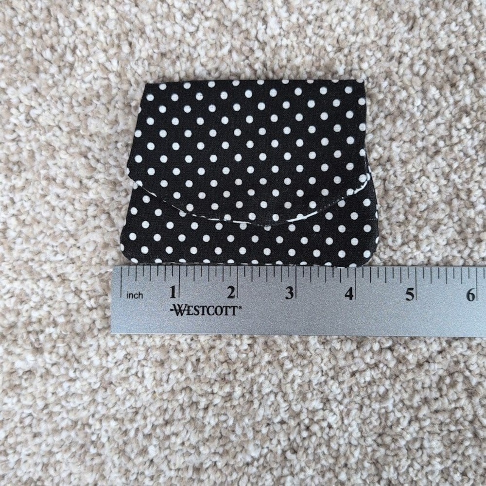 Handmade Pocket Wallet Credit Card Holder Black Polka Dot Mickey Mouse - Picture 5 of 6